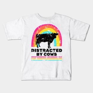 Easily distracted by cows Kids T-Shirt